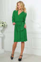 Повседневное платье с расклешённой юбкой зеленого цвета 2476.65 No1|интернет-магазин vvlen.com