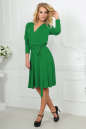 Повседневное платье с расклешённой юбкой зеленого цвета 2476.65 No2|интернет-магазин vvlen.com