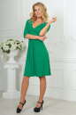 Повседневное платье с расклешённой юбкой зеленого цвета 2485.65 No1|интернет-магазин vvlen.com