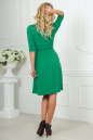 Повседневное платье с расклешённой юбкой зеленого цвета 2485.65 No4|интернет-магазин vvlen.com