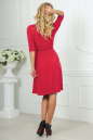 Повседневное платье с расклешённой юбкой кораллового цвета 2485.65 No4|интернет-магазин vvlen.com