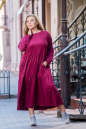 Платье оверсайз бордового цвета 2403.86 No4|интернет-магазин vvlen.com