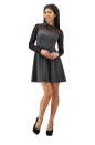 Офисное платье с расклешённой юбкой серого цвета 2285.41 No1|интернет-магазин vvlen.com