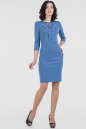 Офисное платье футляр голубого цвета 2517.47 No0|интернет-магазин vvlen.com