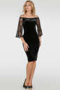 Коктейльное платье с открытыми плечами черного цвета 2754-1.26 No0|интернет-магазин vvlen.com