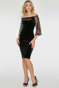 Коктейльное платье с открытыми плечами черного цвета 2754-1.26 No2|интернет-магазин vvlen.com