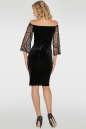 Коктейльное платье с открытыми плечами черного цвета 2754-1.26 No3|интернет-магазин vvlen.com