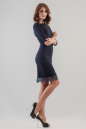 Коктейльное платье футляр темно-синего цвета 2633.47 No2|интернет-магазин vvlen.com