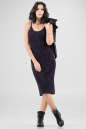 Повседневное платье-комбинация темно-синего цвета 2647.98|интернет-магазин vvlen.com