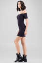 Повседневное платье с открытыми плечами темно-синего цвета 2646.98 No3|интернет-магазин vvlen.com