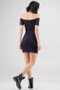 Повседневное платье с открытыми плечами темно-синего цвета 2646.98 No4|интернет-магазин vvlen.com