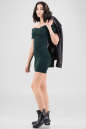 Повседневное платье с открытыми плечами темно-зеленого цвета 2646.98 No1|интернет-магазин vvlen.com