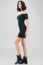 Повседневное платье с открытыми плечами темно-зеленого цвета 2646.98 No3|интернет-магазин vvlen.com