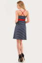 Летнее платье трапеция синего с красным цвета 1499-11 No3|интернет-магазин vvlen.com