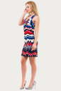 Летнее платье-комбинация синего с красным цвета 1500.33 No2|интернет-магазин vvlen.com