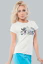 Женская футболка молочного цвета  020 No1|интернет-магазин vvlen.com