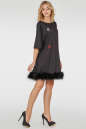 Платье трапеция черного цвета 406.56  No1|интернет-магазин vvlen.com