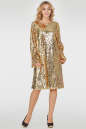 Коктейльное платье трапеция золотистого цвета 270.10 No0|интернет-магазин vvlen.com