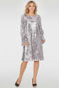 Коктейльное платье трапеция серебристого цвета 270.10|интернет-магазин vvlen.com