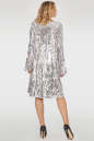Коктейльное платье трапеция серебристого цвета 270.10 No2|интернет-магазин vvlen.com