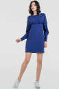 Повседневное платье  мешок василькового цвета 2658.17|интернет-магазин vvlen.com