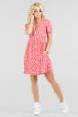 Летнее платье с пышной юбкой красного с белым цвета 2694-1.84 No0|интернет-магазин vvlen.com