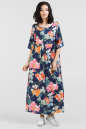Летнее платье балахон синего с розовым цвета 2678-2.100 No0|интернет-магазин vvlen.com