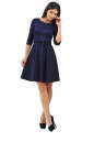 Повседневное платье с расклешённой юбкой синего в горох цвета 2281.41 No1|интернет-магазин vvlen.com
