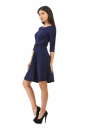 Повседневное платье с расклешённой юбкой синего в горох цвета 2281.41 No2|интернет-магазин vvlen.com