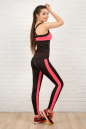 Лосины для фитнеса черного с розовым цвета 2310-1.67 No8|интернет-магазин vvlen.com