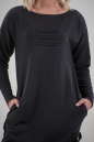 Повседневное платье  мешок черного цвета 2640.79 No6|интернет-магазин vvlen.com