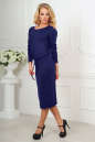 Офисное платье футляр синего цвета 2478.65 No2|интернет-магазин vvlen.com