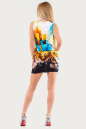 Летнее платье футляр желтого с голубым цвета 1549.33 No3|интернет-магазин vvlen.com