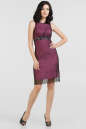 Коктейльное платье футляр черного с розовым цвета 759.10 No0|интернет-магазин vvlen.com