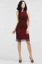 Коктейльное платье футляр черного с красным цвета 759.10|интернет-магазин vvlen.com
