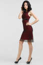 Коктейльное платье футляр черного с красным цвета 759.10 No1|интернет-магазин vvlen.com