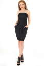 Коктейльное платье с открытыми плечами черного цвета 895.6 No1|интернет-магазин vvlen.com