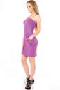 Коктейльное платье с открытыми плечами фрезового цвета 895.6 No1|интернет-магазин vvlen.com
