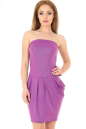 Коктейльное платье с открытыми плечами фрезового цвета 895.6 No3|интернет-магазин vvlen.com