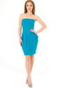 Коктейльное платье с открытыми плечами морской волны цвета 895.6 No1|интернет-магазин vvlen.com