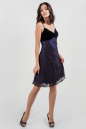 Коктейльное платье трапеция черного с фиолетовым цвета 585.12 No0|интернет-магазин vvlen.com
