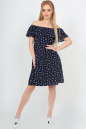 Летнее платье трапеция темно-синего цвета 2369.84 d32 No1|интернет-магазин vvlen.com
