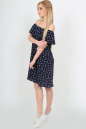 Летнее платье трапеция темно-синего цвета 2369.84 d32 No2|интернет-магазин vvlen.com