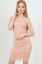 Вечернее платье футляр персикового цвета 2208-1.12|интернет-магазин vvlen.com