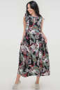 Летнее платье балахон черного с красным цвета 2540.84 No4|интернет-магазин vvlen.com