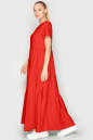 Летнее платье с пышной юбкой кораллового цвета 345 No1|интернет-магазин vvlen.com