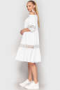 Летнее платье с расклешённой юбкой белого цвета 212 No1|интернет-магазин vvlen.com