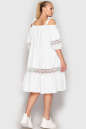 Летнее платье с расклешённой юбкой белого цвета 212 No2|интернет-магазин vvlen.com