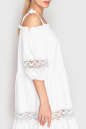 Летнее платье с расклешённой юбкой белого цвета 212 No3|интернет-магазин vvlen.com