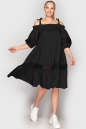 Летнее платье с расклешённой юбкой черного цвета 212|интернет-магазин vvlen.com